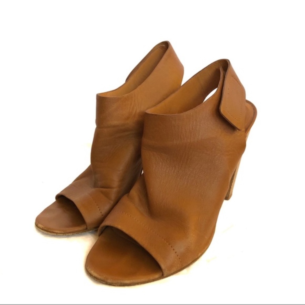 Vince Strap Tan Brown Leather Heels